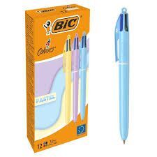 BOLIGRAFO BIC 4 COLORES AMARILLO PASTEL
