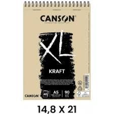 BLOC CANSON XL A/5 KRAFT BEIGE 40HJS 90GRS