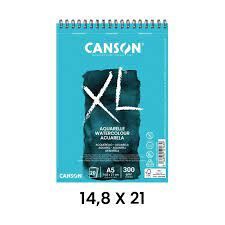 BLOC DIBUJO CANSON XL A/5 ESPIRAL 20HJS 300GRS ACUARELA