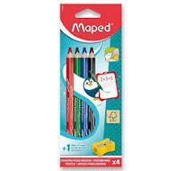 LAPICES MADERA 5 COLORES+AFILA  PIZARRA BLANCA MAPED