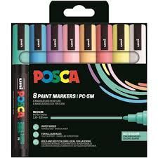SET 8 COLORES POSCA PC5M (1,8-2,5MM) COLORES SUAVES