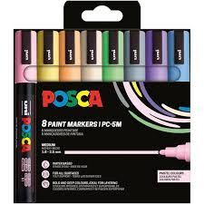SET 8 COLORES POSCA PC5M  (1,8-2,5MM) PASTEL