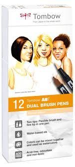 ROTULADOR TOMBOW ABT DUAL BRUSH 12 RETRATO COLORES