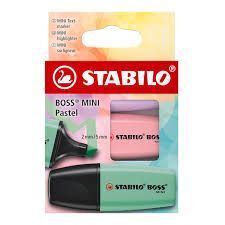 SUBRAYADOR STABILO BOSS MINI PASTEL PACK 3 COLORES