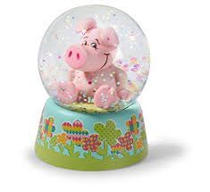 BOLA NIEVE CERDITO ROSA 6,5CMS NICI