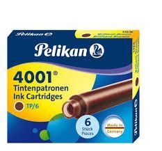 CARTUCHO TINTA PLUMA 4001 PELIKAN MARRON