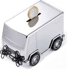 PISAPAPELES CLIPS HUCHA CAMION METAL TROIKA