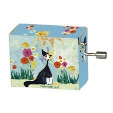 CAJA MUSICA FELIZ CUMPLEAÑOS GATOS+FLORES WACHTMEISTER FRIDOLIN