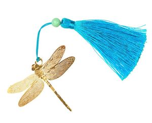 MARCAPAGINAS METAL LIBELULA Y PLUMERO MOSES