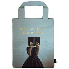 BOLSA TELA LIBROS 20X23 FALL IN LOVE WITH A BOOK MOSES