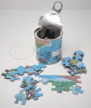 PUZZLE MAGNETICO ENLATADO 100PZS MAPA MUNDI FRIDGE