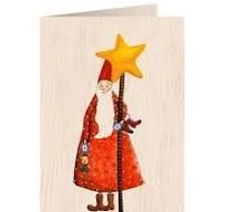 POSTAL HECHA EN MADERA PAPA NOEL COZYWOOD