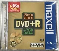 DVD + R 120MIN 4,7GB MAXELL