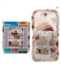 FUNDA MASCARILLA Y SPRAY PERRO PUG PUCKATOR