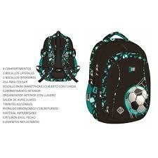 MOCHILA ESCOLAR NEON FOTTBALL 43X32X20 MAJEWSKI