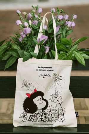 BOLSA TELA COMPRA MAFALDA FLORES FUNKY GIFT