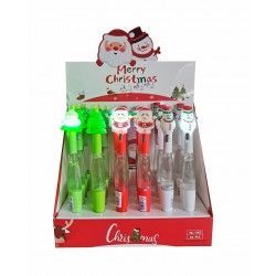BOLIGRAFO NAVIDAD LUZ + AGUA C/PURPURINA SORT
