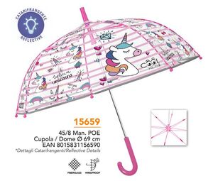 PARAGUAS INFATIL 48CMS CUPULA TRANS UNICORNIO PERLETTI