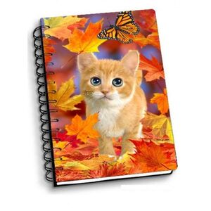 LIBRETA ESPIRAL A/6 FALL KITTEN CAT 3D ARTGAME