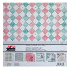SET 6HJS DOBLE CARA 12 DISEÑOS 160GRS VINTAGE APLI SCRAPBOOKING