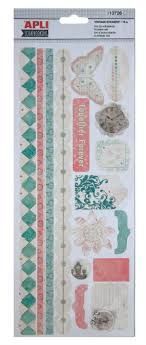 SET ADHESIVOS 15UN VINTAGE APLI SCRAPBOOKING