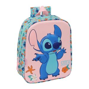 MOCHILA GUARDERIA 3D STITCH 27X22 SAFTA