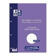 RECAMBIO A/4 4T 2 RAYAS 3,5 90GRS OXFORD