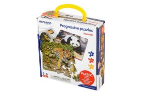 SET DE 3 PUZLES PROGRESIVOS: ANIMALES MINILAND