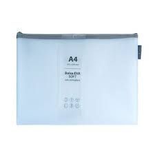 BOLSA ZIPPER BAG A4 EVA MATE AZUL SOFT GRAFOPLAS