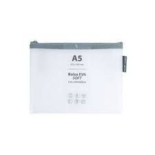 BOLSA ZIPPER BAG A5 EVA MATE BLANCO GRAFOPLAS