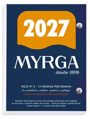 TACO MYRGA 2027 Nº 3 AZUL (FIN DE SEMANA)