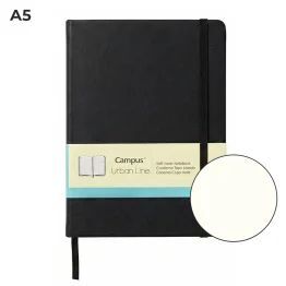 CUADERNO A/5+ 80HJS 80GRS LISO URBAN LINE NEGRO CAMPUS