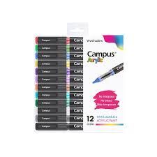 ROTULADOR ACRYLIC PUNTA CONICA 2-3MM PACK 12 COLORES VIVOS CAMPUS