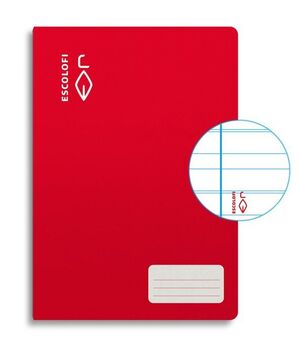 LIBRETA FOLIO 50HJS 70GRS PAUTA MONTESSORI 5MM ROJO ESCOLOFI