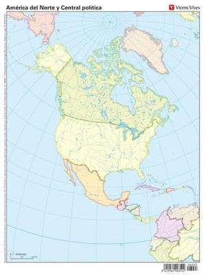 MAPA MUDO AMÉRICA DEL NORTE Y CENTRAL POLÍTICA VICENS VIVES