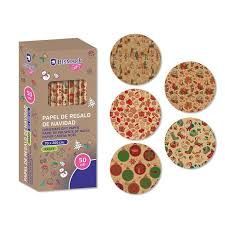 ROLLO PAPEL REGALO 0,70X2MTS KRAFT NAVIDAD BISMARK