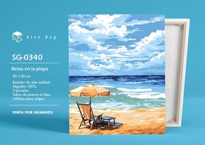 PINTAR POR NUMEROS PLAYA C/SOMBRILLA ROYMART
