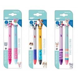 SET 2 BOLIGRAFOS BICOLOR ANIMALES MP