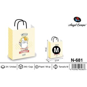 BOLSA REGALO PAPEL 27X12X37 SONRISA ANGEL EUROPA