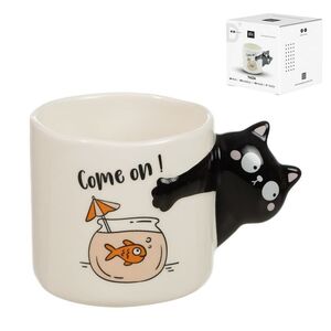 TAZA CERAMICA 460ML ASA FORMA GATO DCASA