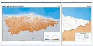 MAPA MUDO ASTURIAS FÍSICO EDIGOL
