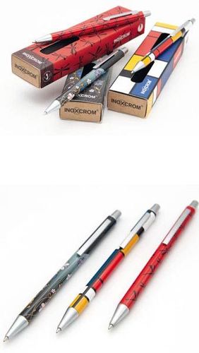 BOLIGRAFO INOXCROM SLIM ART FLORES GRIS