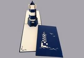 POSTAL POP UP FARO AZUL KIRIARTE
