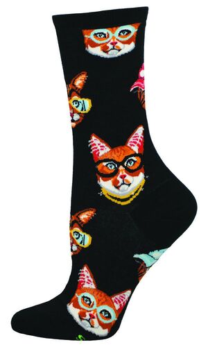 CALCETINES ALGODON (T36-41) GATOS GAFAS SOCKSMITH