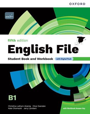 ENGLISH FILE 5TH EDITION B1. STUDENT'S BOOK AND WORKBOOK AND DIGITAL WITH KEY PA