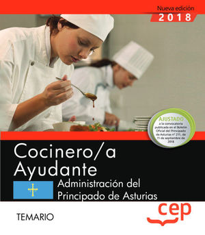 COCINERO/A AYUDANTE DE LA ADMINISTRACIÓN DEL PRINCIPADO DE ASTURIAS. TEMARIO