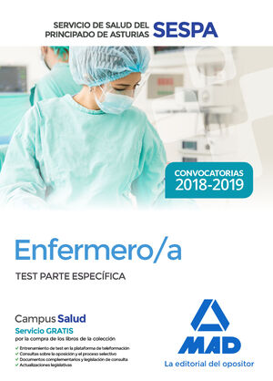 ENFERMERO/A DEL SERVICIO DE SALUD DEL PRINCIPADO DE ASTURIAS (SESPA). TEST PARTE