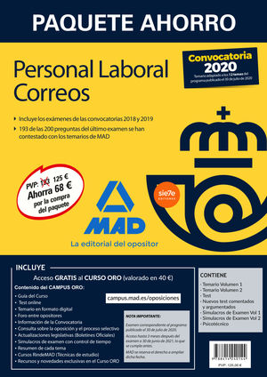 CORREOS (2020) PERSONAL LABORAL (PAQUETE AHORRO)