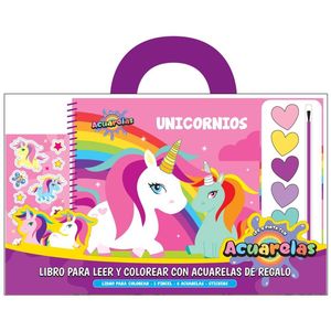 UNICORNIOS. LIBROS PARA LEER Y COLOREAR CON ACUARELAS.