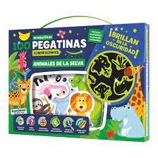 MALETIN 100 PEGATINAS LUMINISCENTES ANIMALES DE LA SELVA